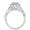 Thumbnail Image 2 of 1-1/5 CT. T.W. Multi-Diamond Frame Bridal Set in 14K White Gold