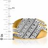 Thumbnail Image 3 of 1 CT. T.W. Diamond Multi-Row Slant Ring in 10K Gold