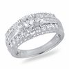 1-1/2 CT. T.w. Diamond Three Stone Engagement Ring in 14K White Gold