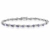 Thumbnail Image 0 of Pear-Shaped Tanzanite Line Bracelet in Sterling Silver