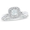 Thumbnail Image 0 of Vera Wang Love Collection 7/8 CT. T.W. Princess-Cut Diamond Double Frame Engagement Ring in 14K White Gold
