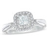 Thumbnail Image 1 of Vera Wang Love Collection 7/8 CT. T.W. Princess-Cut Diamond Double Frame Engagement Ring in 14K White Gold