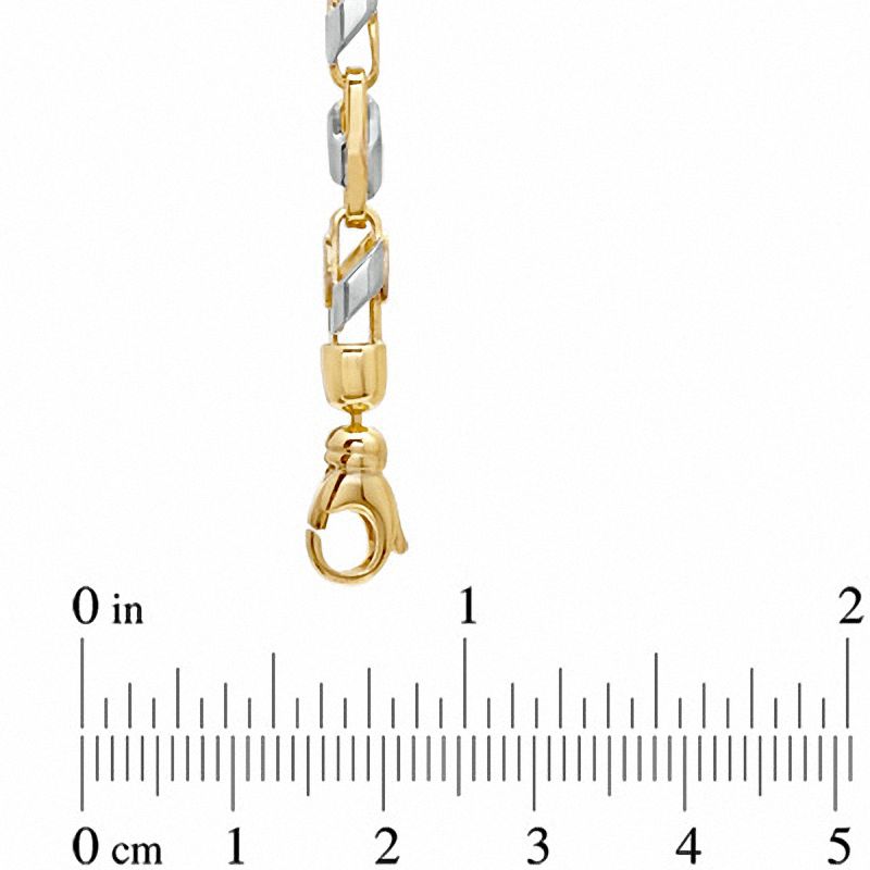 Men's Link Necklace in 10K Two-Tone Gold - 22"