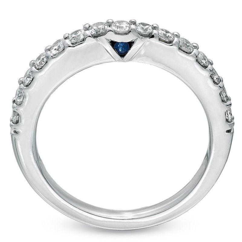 Main Image 2 of Vera Wang LOVE Collection 1/2 CT. T.W. Diamond Anniversary Band in 14K White Gold