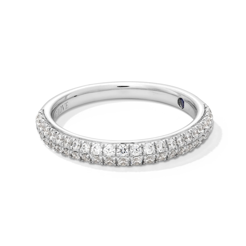 Vera Wang Love Collection 3/8 CT. T.W. Diamond Two Row Band in 14K White Gold