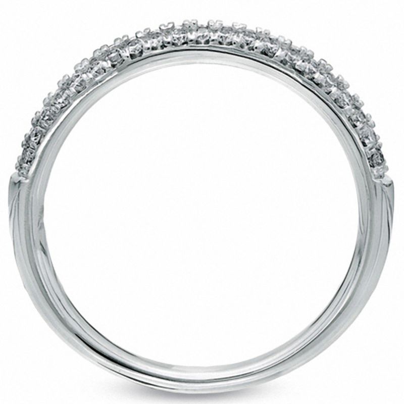 Vera Wang Love Collection 3/8 CT. T.W. Diamond Two Row Band in 14K White Gold