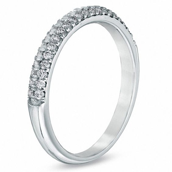 Vera Wang Love Collection 3/8 CT. T.w. Diamond Two Row Band 14K White Gold