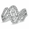 Thumbnail Image 1 of 1 CT. T.W. Diamond Three Stone Wave Ring in 14K White Gold