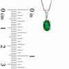 Oval Emerald and Diamond Accent Drop Pendant in 14K White Gold