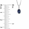 Thumbnail Image 2 of Oval Blue Sapphire and Diamond Accent Drop Pendant in 14K White Gold