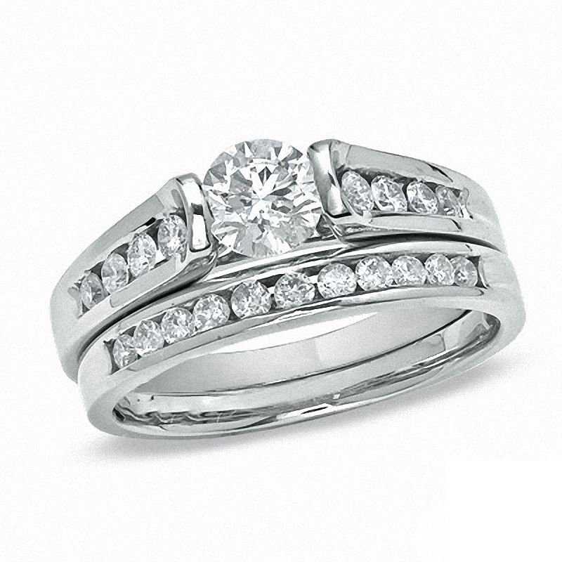 Main Image 1 of 1 CT. T.W. Certified Canadian Diamond Bridal Set in 14K White Gold (I/I1)