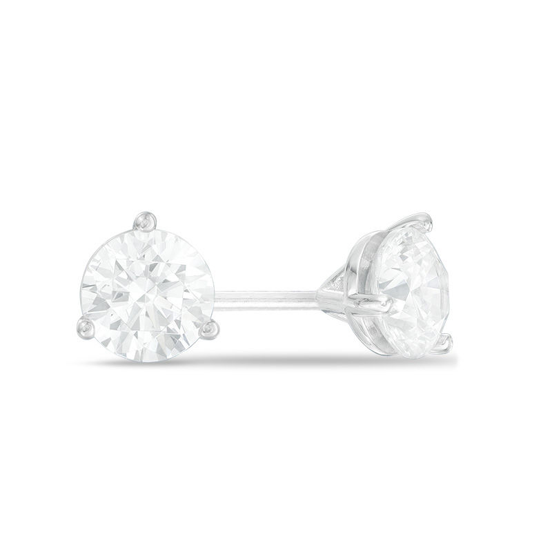 1 CT. T.W. Certified Canadian Diamond Solitaire Earrings in 14K White Gold I I2 Zales