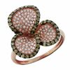 Thumbnail Image 1 of 7/8 CT. T.W. Champagne and White Diamond Clover Ring in 14K Rose Gold