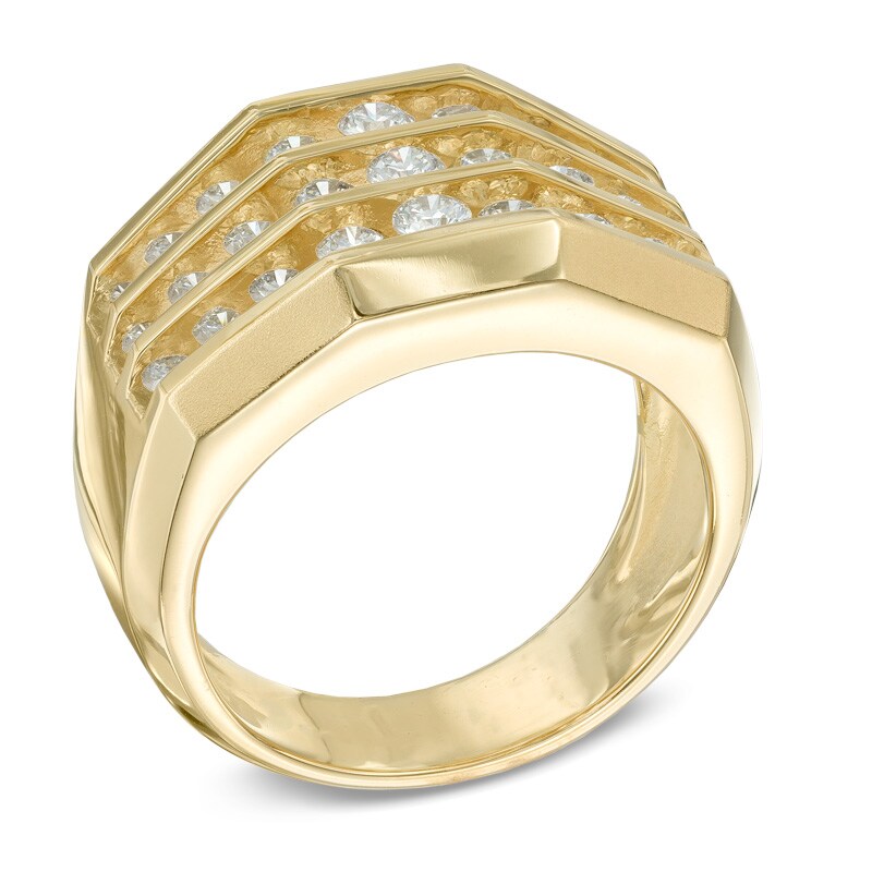 Main Image 2 of 1-3/4 CT. T.W. Diamond Channel Set Triple Row Ring in 10K Gold