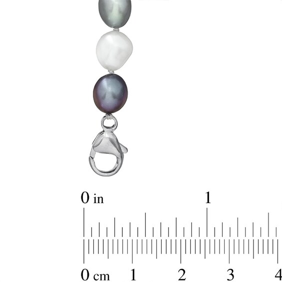 Honora 7.0-8.0mm Baroque Tuxedo Freshwater Cultured Pearl Strand Necklace, Bracelet and Earrings Set
