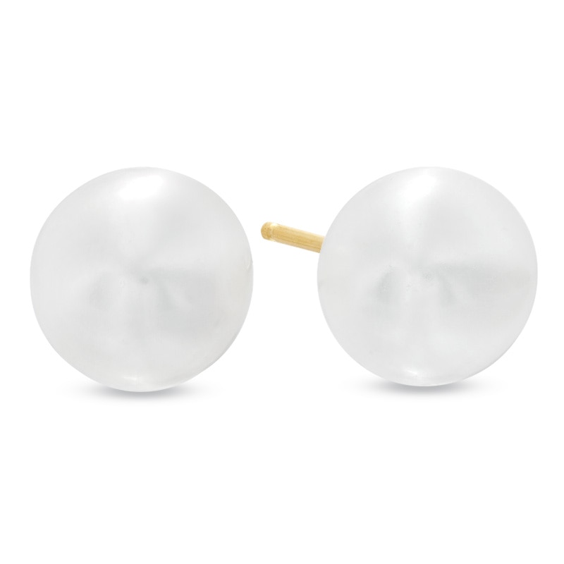 7.0-7.5mm Freshwater Cultured Pearl Stud Earrings in 14K Gold