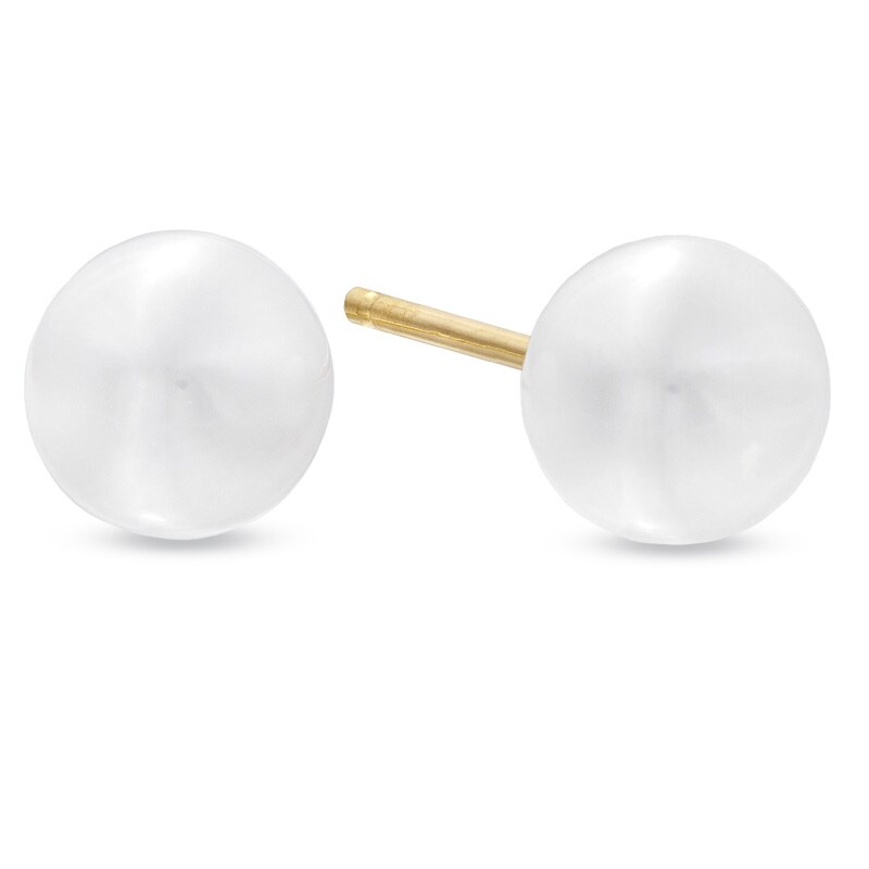 Main Image 1 of 8.0-8.5mm Freshwater Cultured Pearl Stud Earrings in 14K Gold