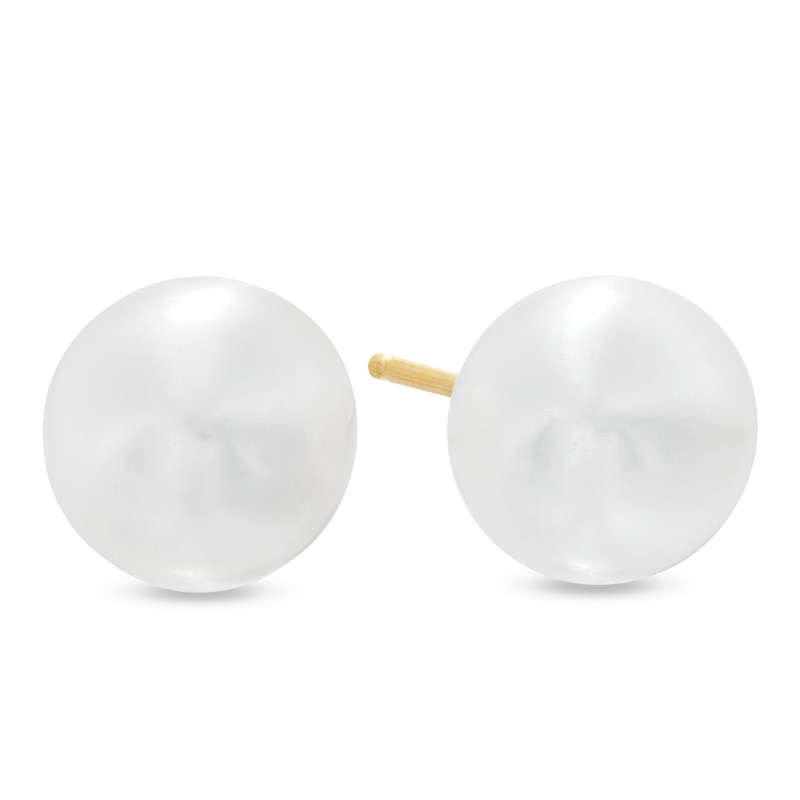 9.0-10.0mm Freshwater Cultured Pearl Stud Earrings in 14K Gold