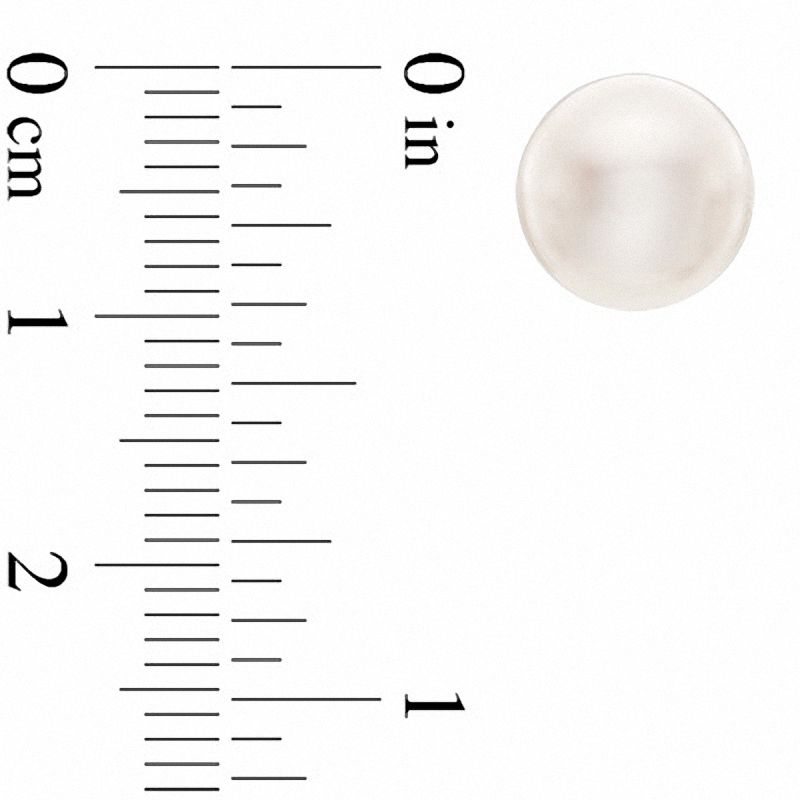 Main Image 2 of 9.0-10.0mm Freshwater Cultured Pearl Stud Earrings in 14K Gold