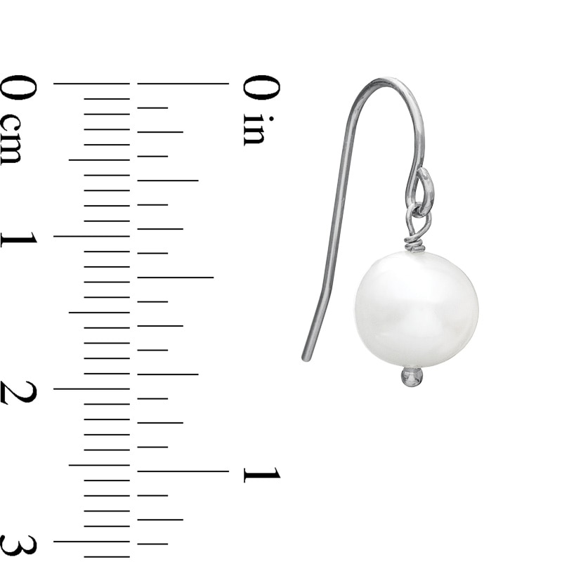 Main Image 3 of Honora 7.5-8.0mm Freshwater Cultured Pearl Station Necklace and Earrings Set in Sterling Silver