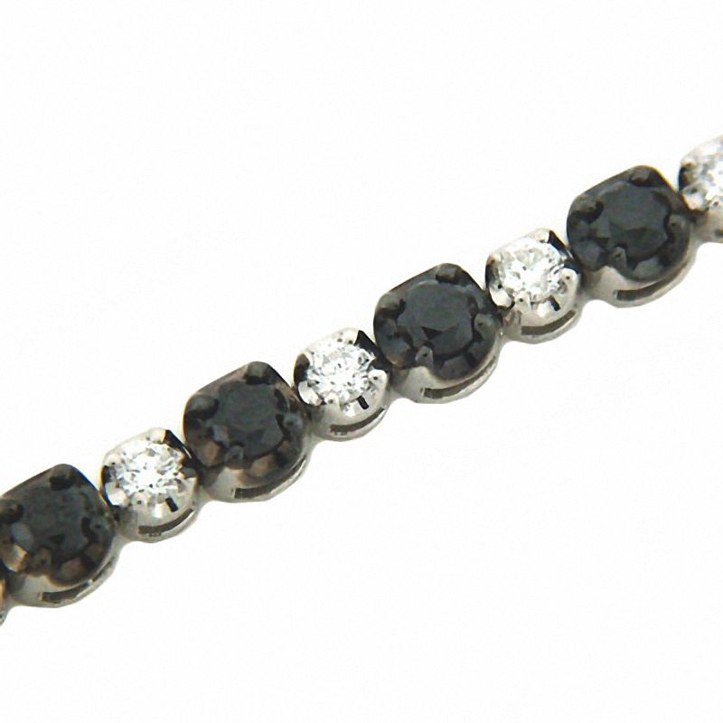 Main Image 1 of 2 CT. T.W. Enhanced Black and White Diamond Bracelet in 10K White Gold