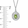 Thumbnail Image 3 of Peridot, Lab-Created White Sapphire and Diamond Accent Pendant, Ring and Earrings Set in Sterling Silver - Size 7