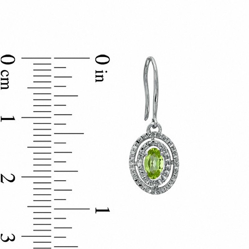 Main Image 4 of Peridot, Lab-Created White Sapphire and Diamond Accent Pendant, Ring and Earrings Set in Sterling Silver - Size 7