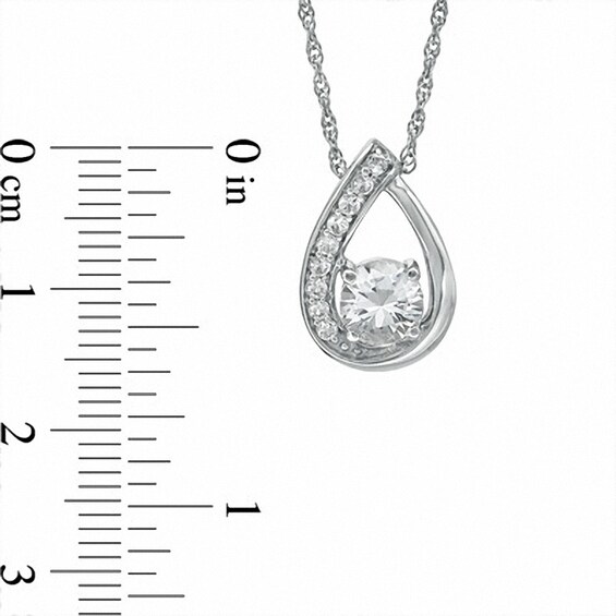 Lab-Created White Sapphire Pendant and Earrings Set in Sterling Silver