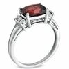 Thumbnail Image 2 of Cushion-Cut Garnet and Diamond Accent Pendant, Ring and Earrings Set in Sterling Silver - Size 7