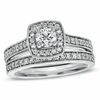 Thumbnail Image 1 of Celebration Ideal 1 CT. T.W. Certified Diamond Bridal Set in 14K White Gold (J/I1)