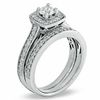 Thumbnail Image 2 of Celebration Ideal 1 CT. T.W. Certified Diamond Bridal Set in 14K White Gold (J/I1)