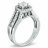 Thumbnail Image 1 of Celebration Ideal 1 CT. T.W. Diamond Framed Engagement Ring in 14K White Gold (J/I1)