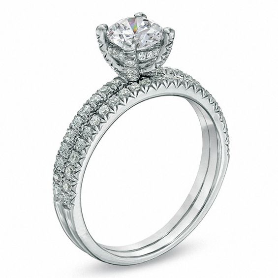 Celebration GrandÂ® 1-1/4 CT. T.w. Certified Diamond Bridal Set in 14K White Gold (J/I1)