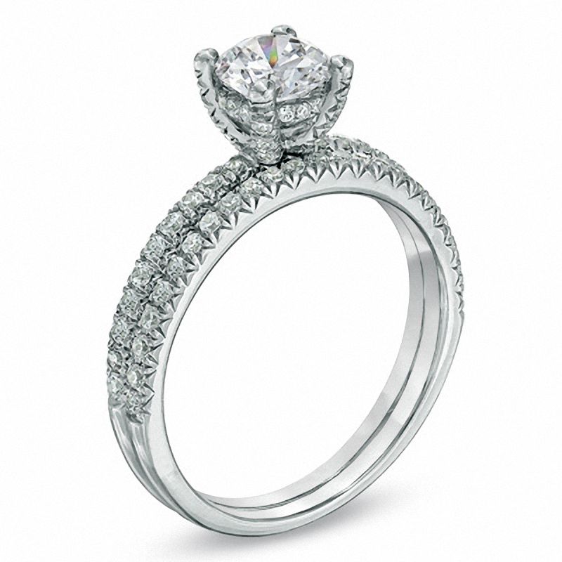 Main Image 2 of Celebration Grand® 1-1/4 CT. T.W. Certified Diamond Bridal Set in 14K White Gold (J/I1)
