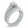 Thumbnail Image 2 of Celebration Ideal 1-1/2 CT. T.W. Certified Diamond Bridal Set in 14K White Gold (J/I1)