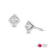 Thumbnail Image 1 of 1/5 CT. T.W. Certified Canadian Princess-Cut Diamond Earrings in 14K White Gold (I/I2)