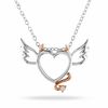 Thumbnail Image 1 of Diamond Accent Devil Heart with Wings Pendant in Two-Tone Sterling Silver