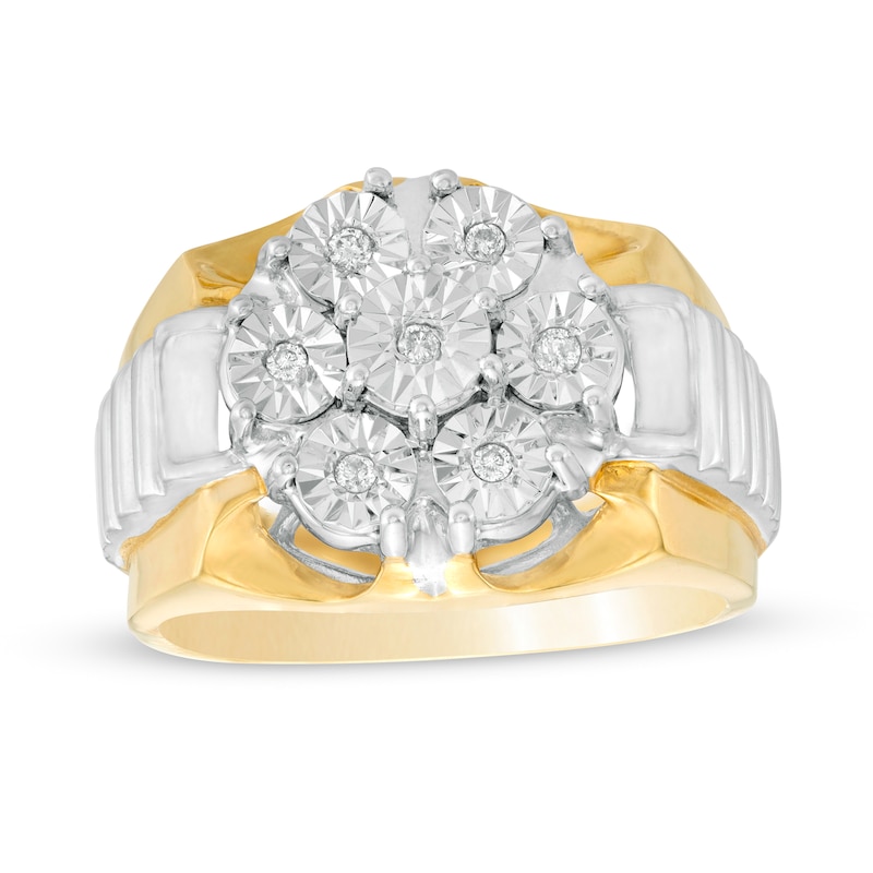 Men's 1/10 CT. T.W. Diamond Ring in 10K Gold