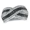 Thumbnail Image 1 of 1 CT. T.W. Enhanced Black and White Diamond Crossover Band in 10K White Gold