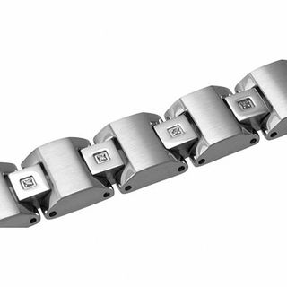人気新品 1/10 CT. T.W. Diamond Link Bracelet in Stainless Steel ウェア