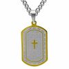 Thumbnail Image 0 of Men's Lord's Prayer Dog Tag Pendant in Stainless Steel and Yellow IP - 24"