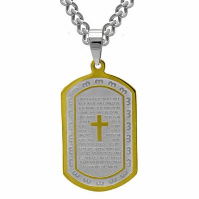 lord's prayer dog tag necklace