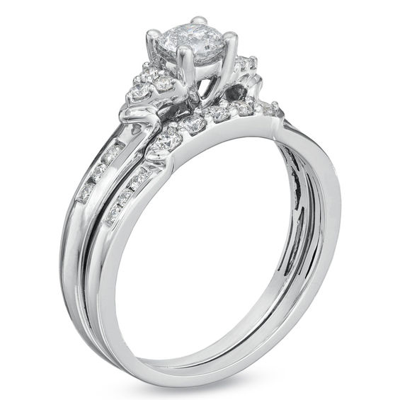 3/4 CT. T.w. Diamond Bridal Set in 14K White Gold