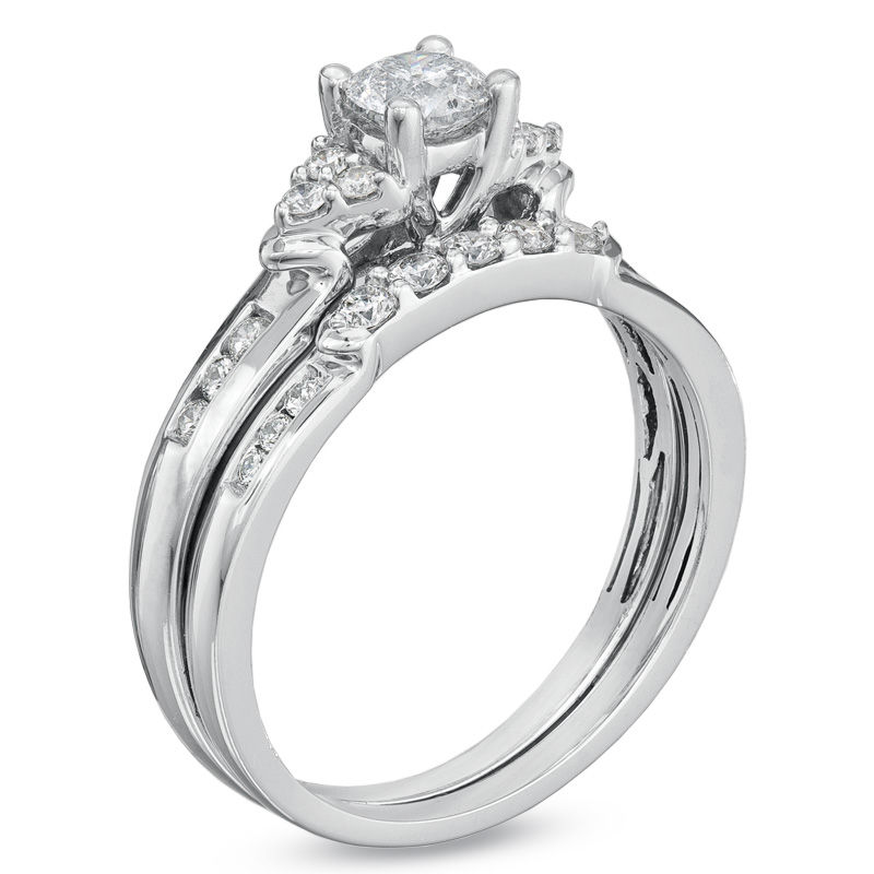 Main Image 2 of 3/4 CT. T.W. Diamond Bridal Set in 14K White Gold