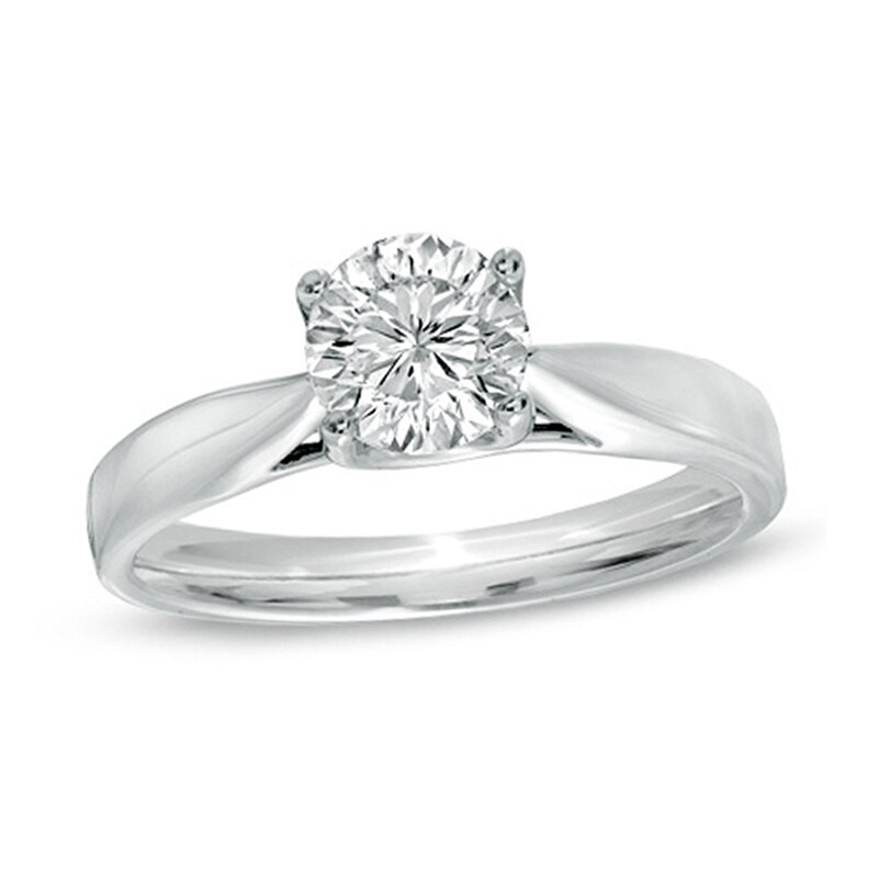 Main Image 1 of Celebration Ideal 1 CT. Certified Diamond Solitaire Engagement Ring in 14K White Gold (I/I1)