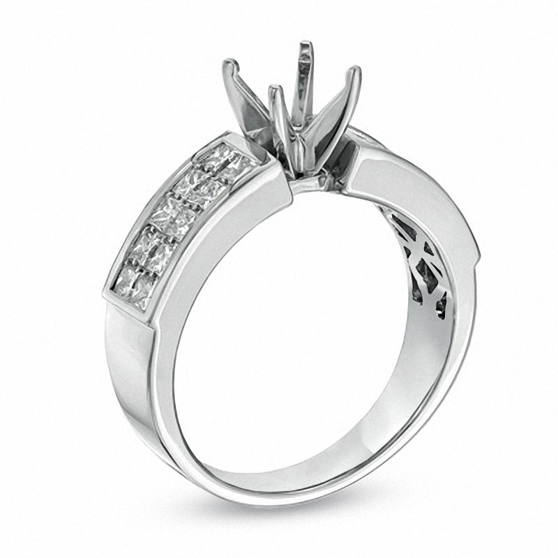 Main Image 2 of 1 CT. T.W. Princess-Cut Diamond Semi-Mount in 14K White Gold