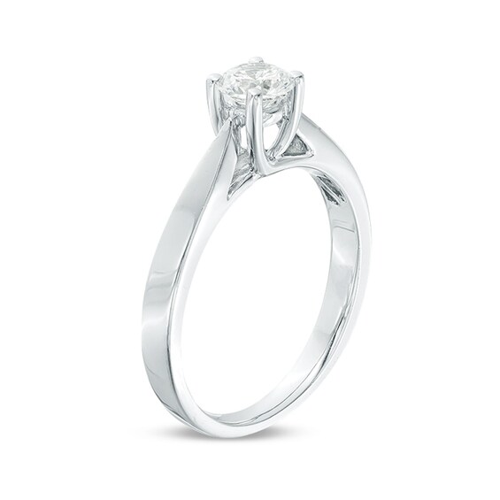 Celebration Ideal / CT. Certified Diamond Solitaire Engagement Ring in 14K White Gold (I/I1