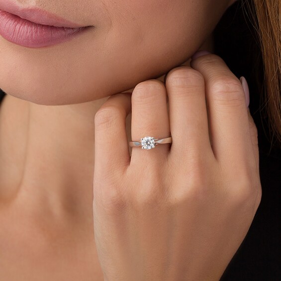 Celebration Ideal / CT. Certified Diamond Solitaire Engagement Ring in 14K White Gold (I/I1