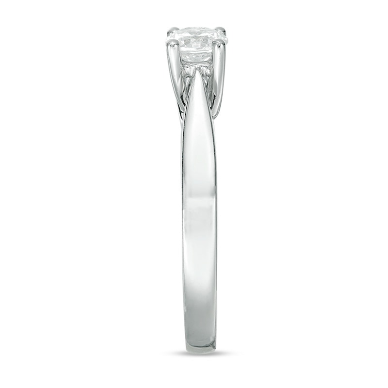 Main Image 4 of Celebration Ideal 1/2 CT. Certified Diamond Solitaire Engagement Ring in 14K White Gold (I/I1)