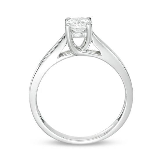 Celebration Ideal / CT. Certified Diamond Solitaire Engagement Ring in 14K White Gold (I/I1